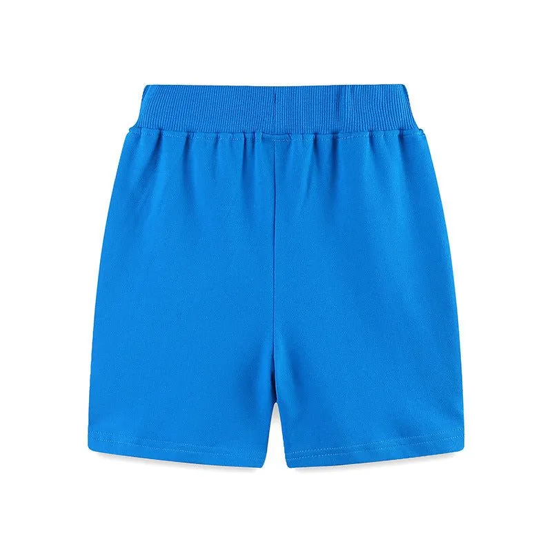 Toddler/Kid Boy's Dino Design Cotton Blue Shorts