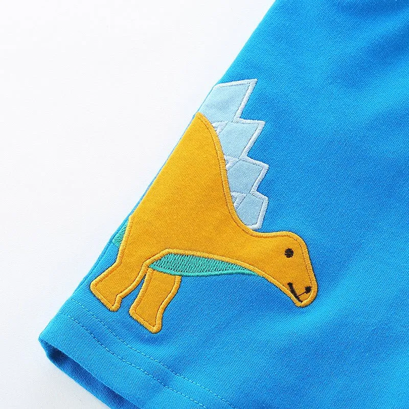 Toddler/Kid Boy's Dino Design Cotton Blue Shorts
