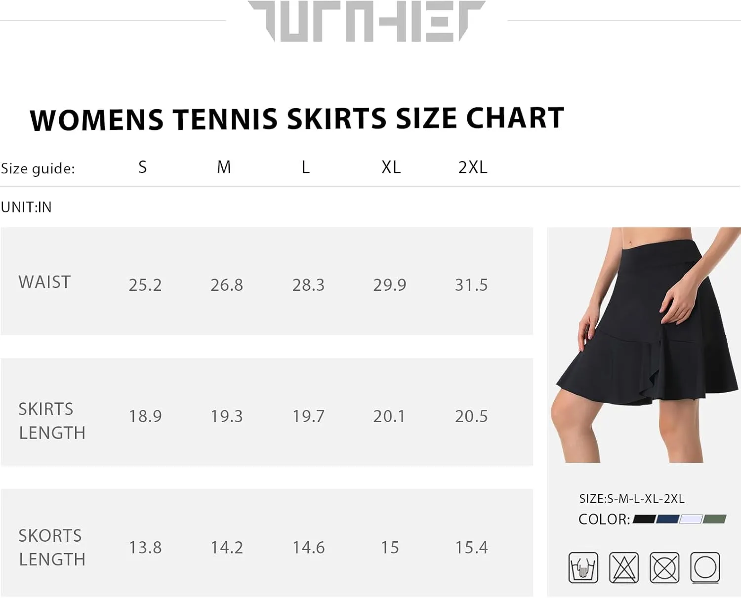 Turnhier Womens 19" Knee Length Skorts Skirts High Waisted Tennis Skirts Athletic Golf Skorts with Shorts Pockets