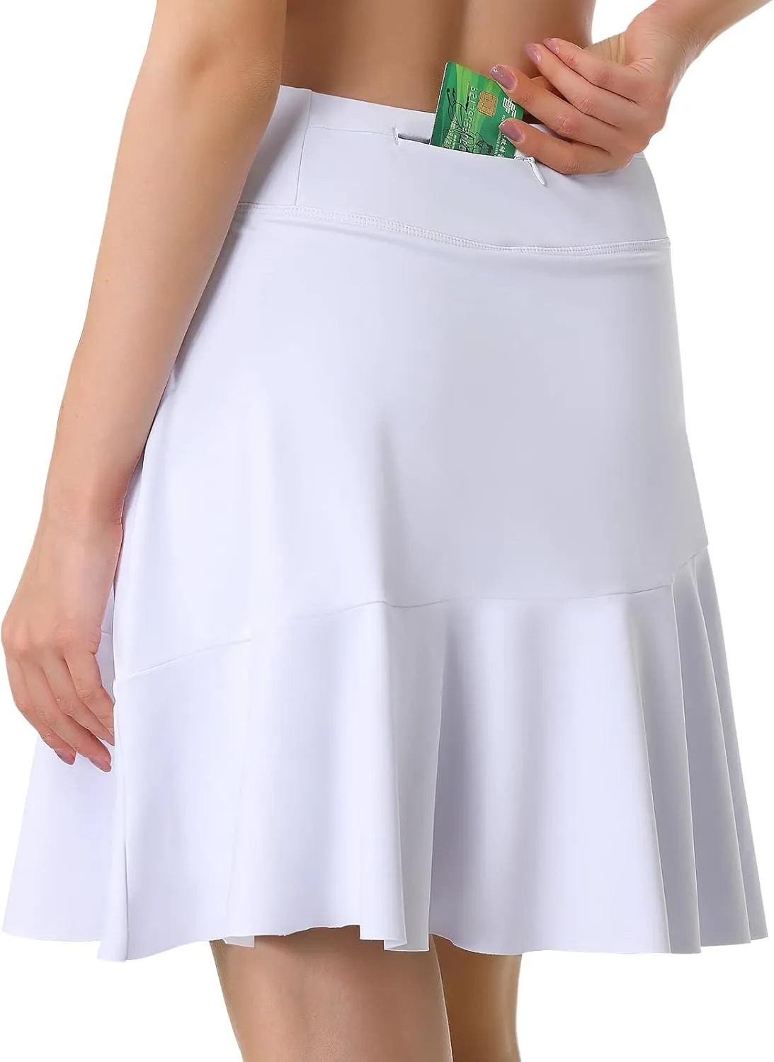 Turnhier Womens 19" Knee Length Skorts Skirts High Waisted Tennis Skirts Athletic Golf Skorts with Shorts Pockets