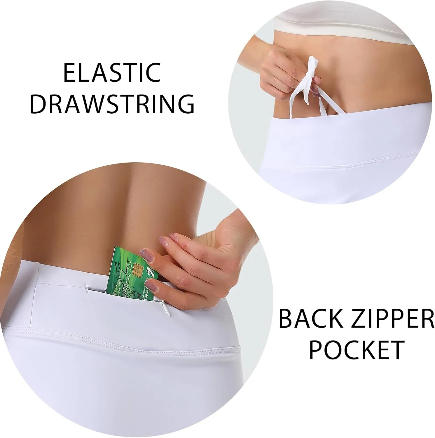 Turnhier Womens 19" Knee Length Skorts Skirts High Waisted Tennis Skirts Athletic Golf Skorts with Shorts Pockets