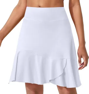 Turnhier Womens 19" Knee Length Skorts Skirts High Waisted Tennis Skirts Athletic Golf Skorts with Shorts Pockets