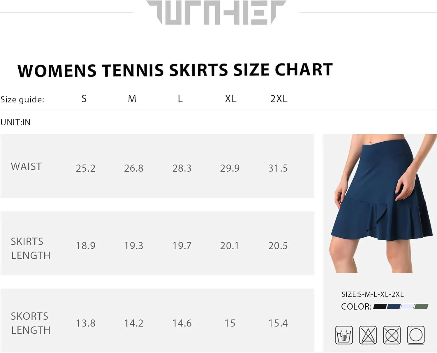 Turnhier Womens 19" Knee Length Skorts Skirts High Waisted Tennis Skirts Athletic Golf Skorts with Shorts Pockets