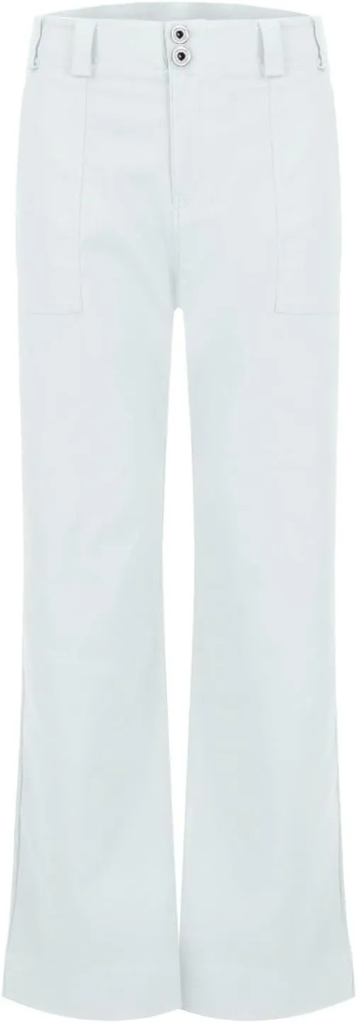 Twill Palazzo Pants for Women Casual Y2K Stretch High Waisted Chino Pants Slim Fit Wide Leg Dress Pants with Pockets