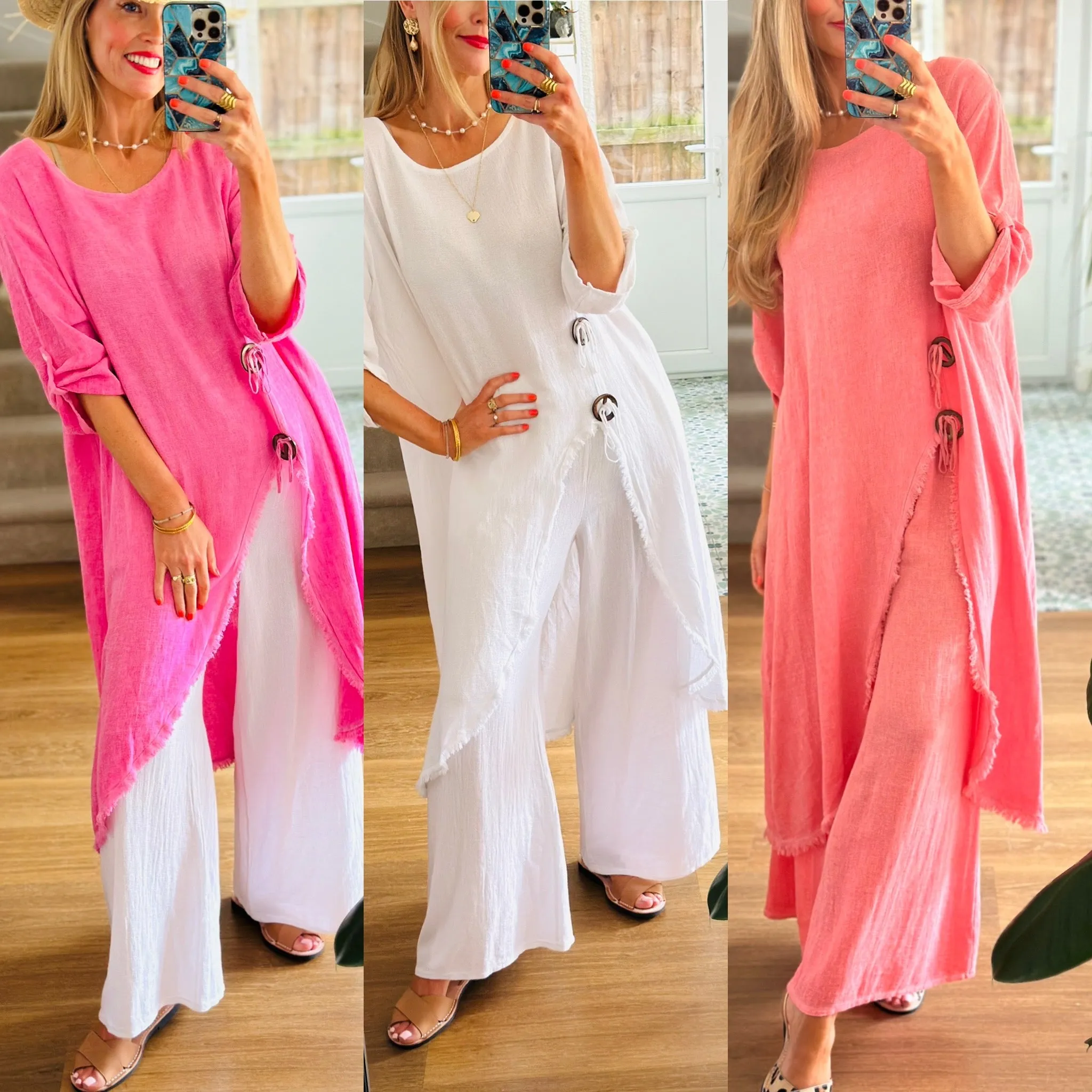 Washed Linen Fringed Dress