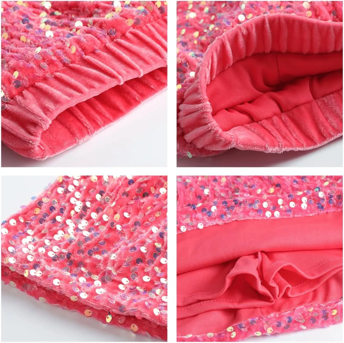 WELAKEN Sparkly Sequin Skirt for Girls Toddler & Kids Elastic Waistband Skirts with Lining