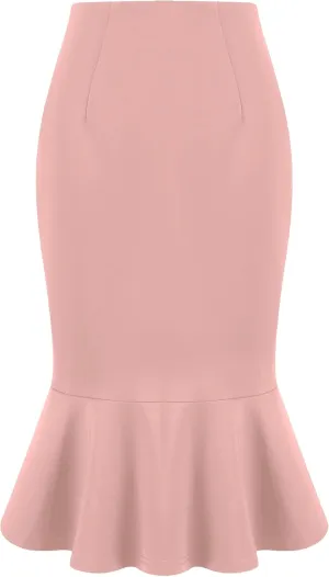Women's Bodycon Mermaid Skirt High Waist Elegant Work Fishtail Pencil Skirts