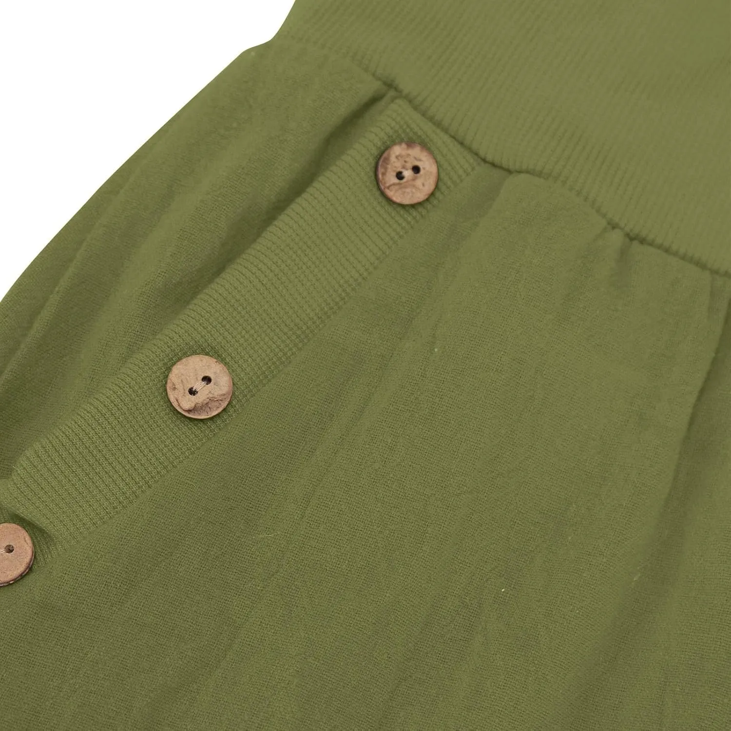 Womens Cotton Linen Capri Pants,High Waist 3/4 Length Cropped Trousers Summer Casual Bottoms Button Capris with Pockets