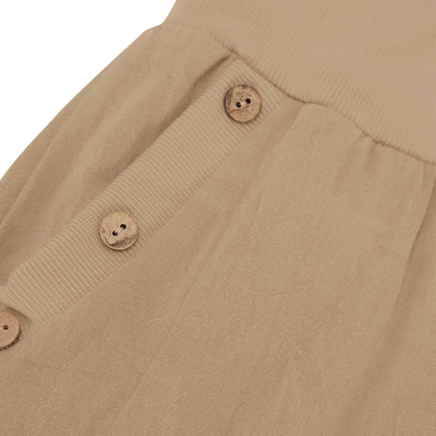 Womens Cotton Linen Capri Pants,High Waist 3/4 Length Cropped Trousers Summer Casual Bottoms Button Capris with Pockets
