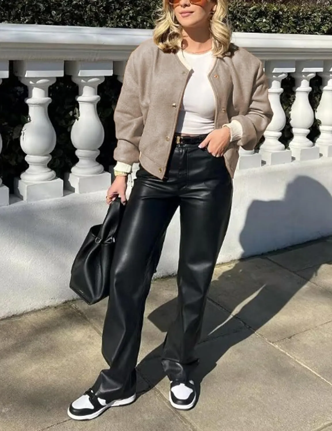 Women's Cropped Street Bomber Jacket long sleeve Button Down Crop Tops Coat