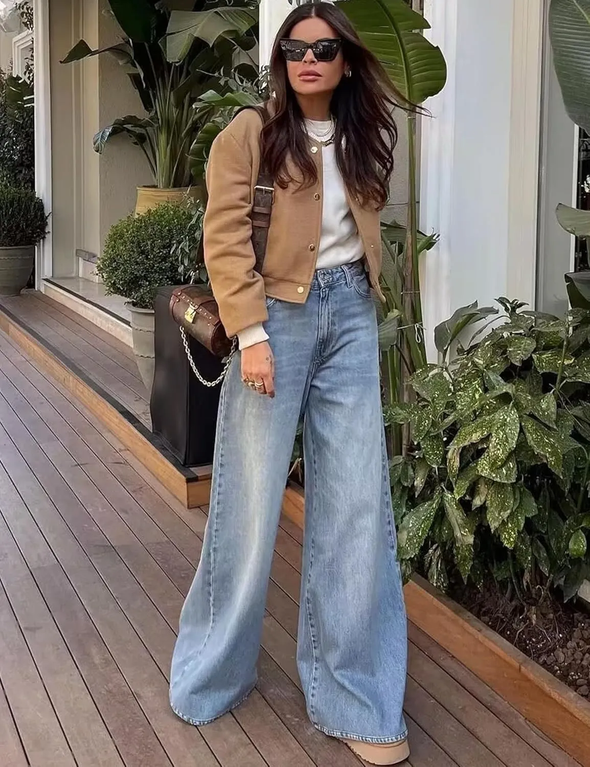 Women's Cropped Street Bomber Jacket long sleeve Button Down Crop Tops Coat