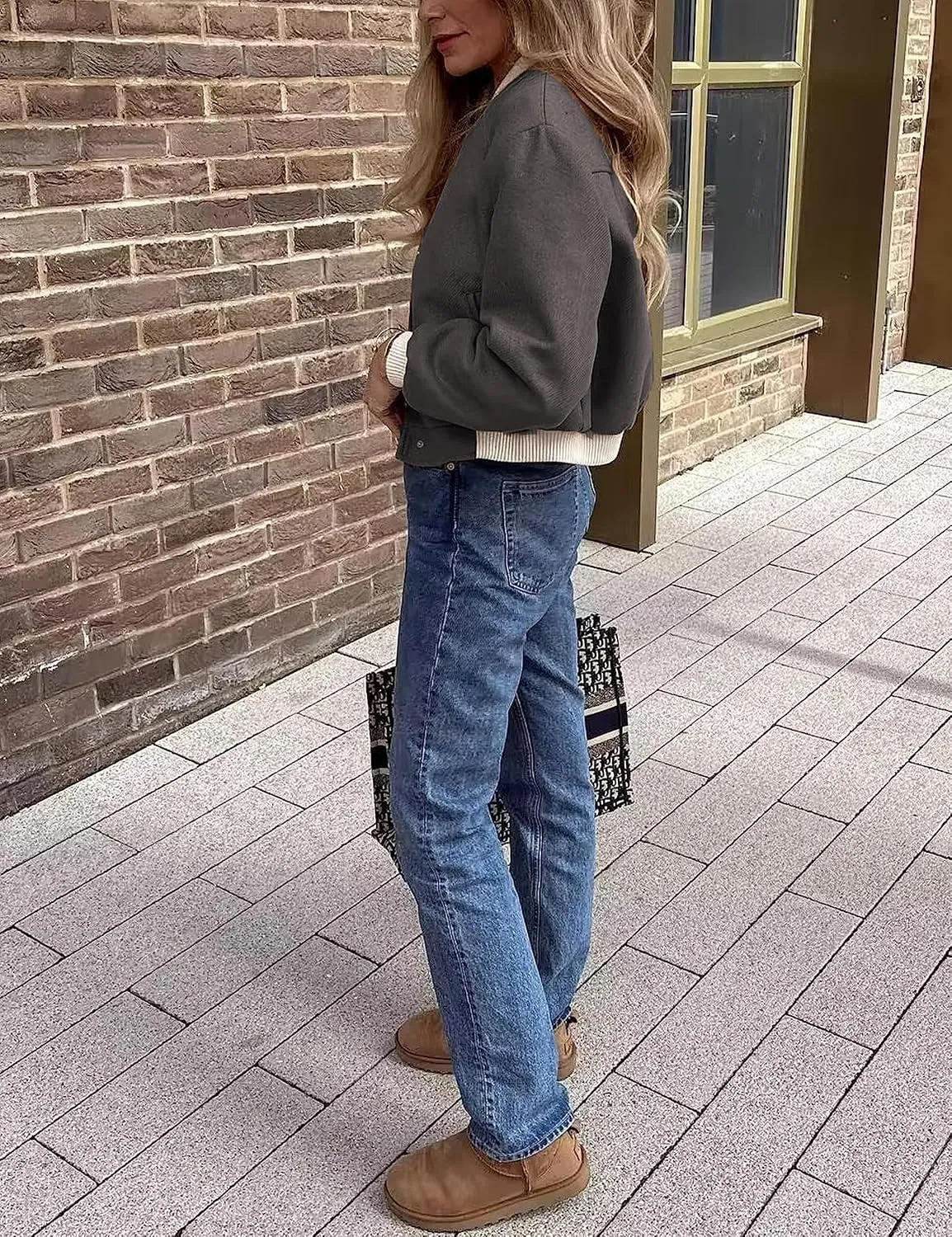 Women's Cropped Street Bomber Jacket long sleeve Button Down Crop Tops Coat