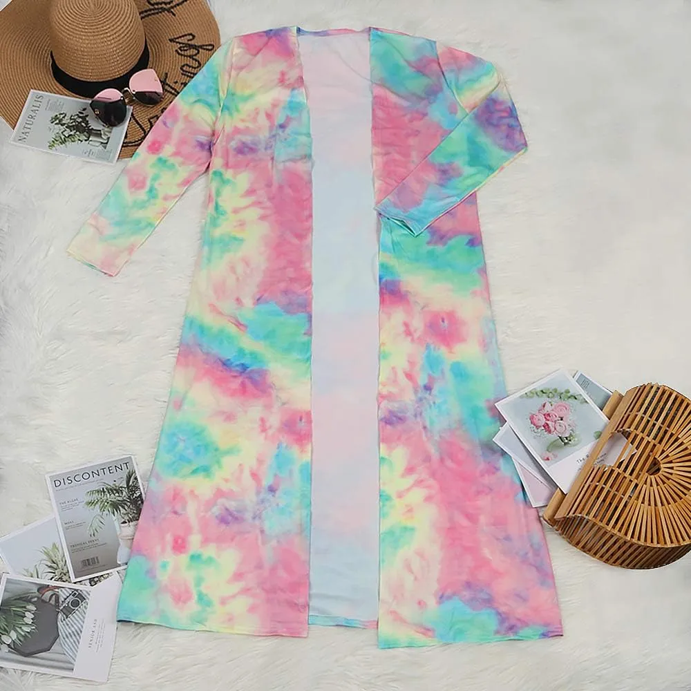 Womens Fashion Printed Long Cardigans 2 Piece Outfits,Long Sleeve Coat and Trousers Set