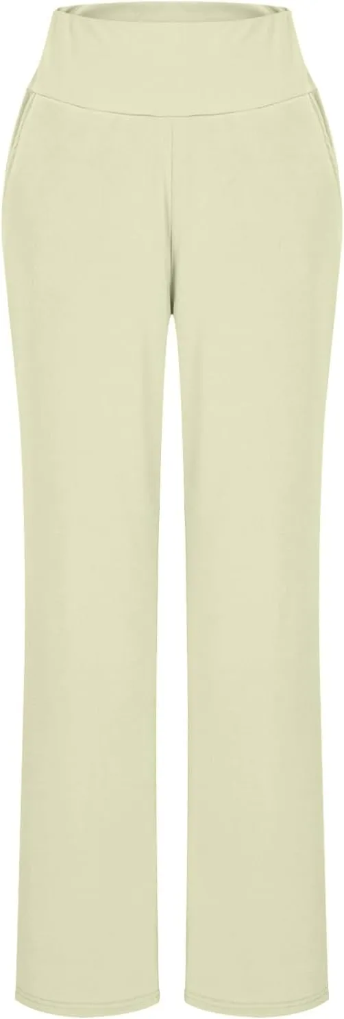 Womens High Waist Dress Pants Casual Loose Work Pants Wide Leg Pocket Going Out Trousers 2025 New Business Clothing