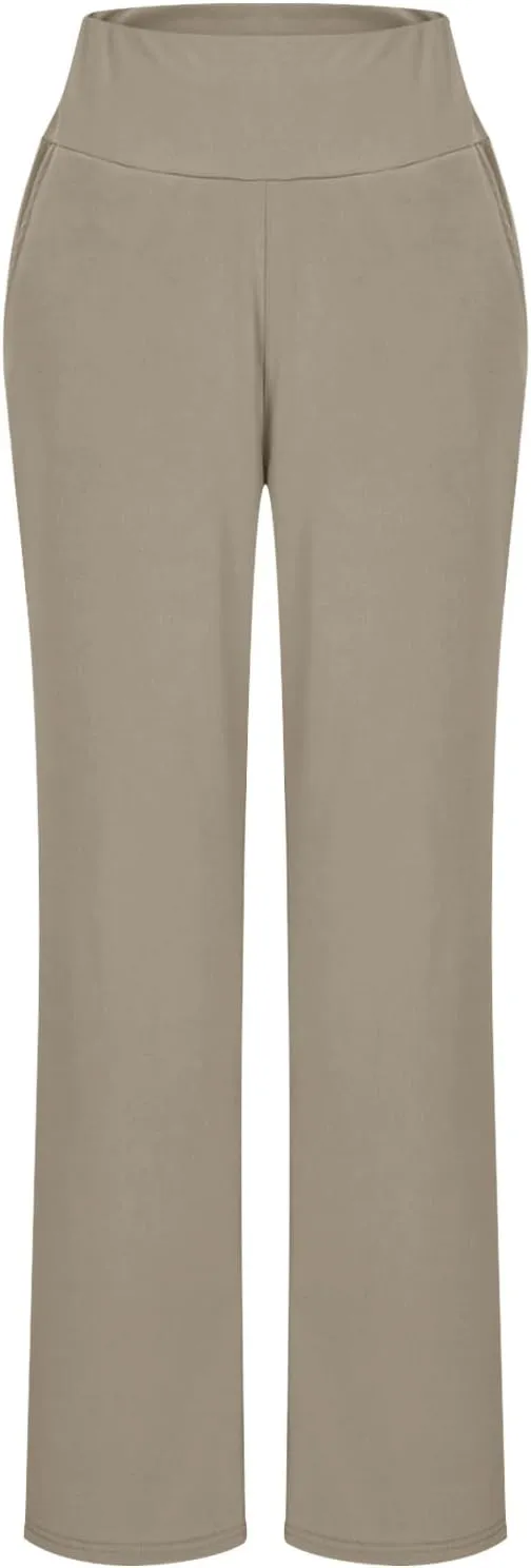 Womens High Waist Dress Pants Casual Loose Work Pants Wide Leg Pocket Going Out Trousers 2025 New Business Clothing