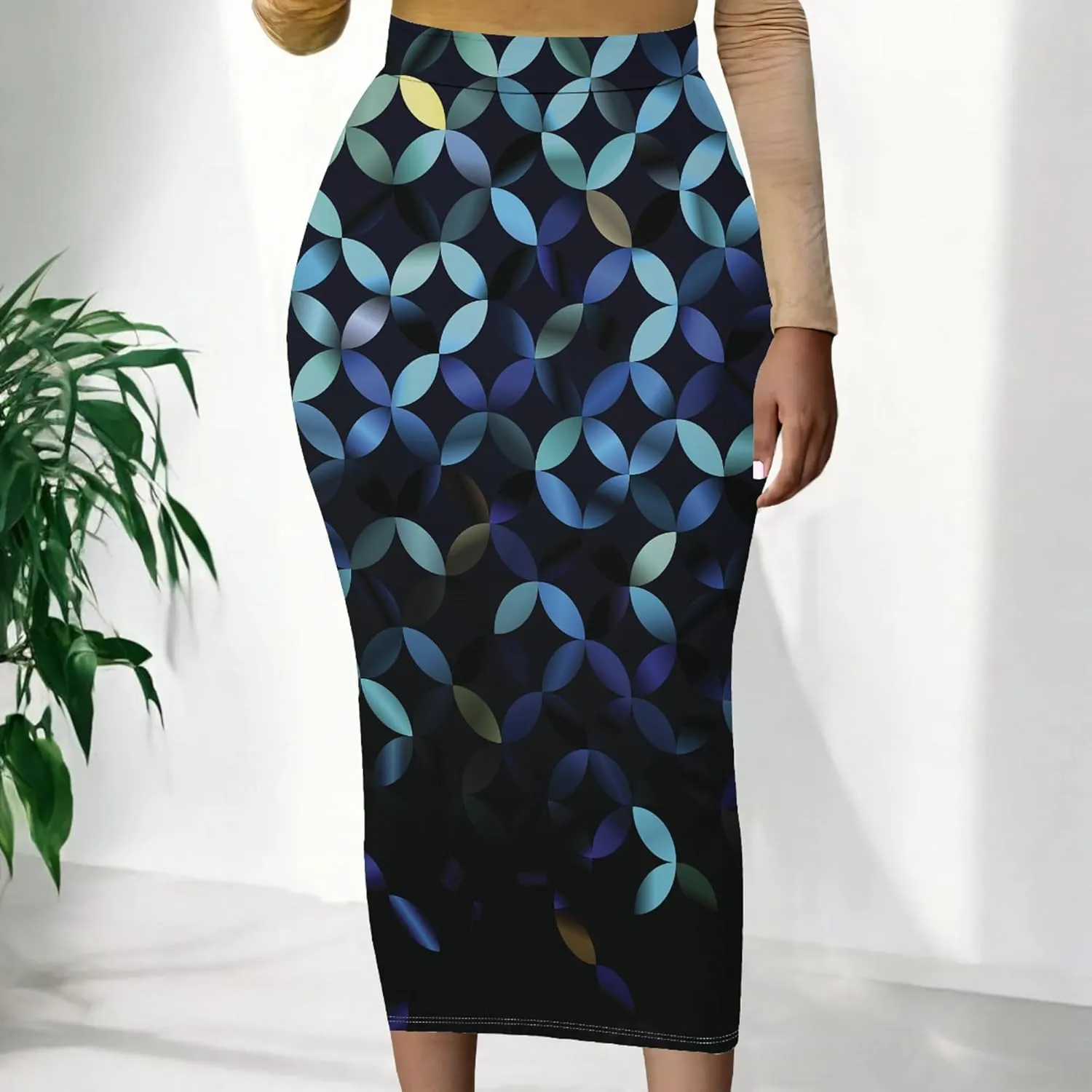 Women's High Waist Stretch Party Club Night Out Maxi Long Pencil Skirts Office Work Below Knee Bodycon for Business Casual