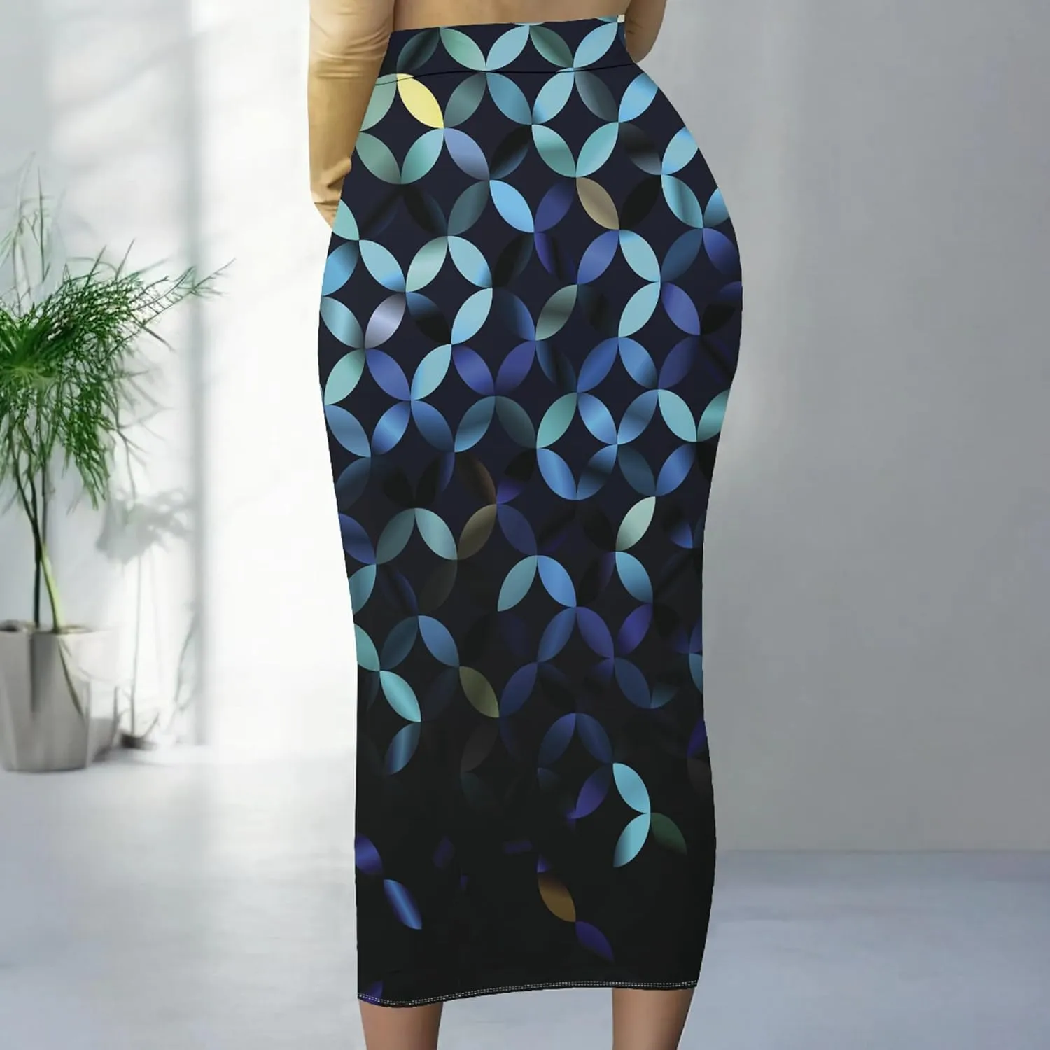 Women's High Waist Stretch Party Club Night Out Maxi Long Pencil Skirts Office Work Below Knee Bodycon for Business Casual