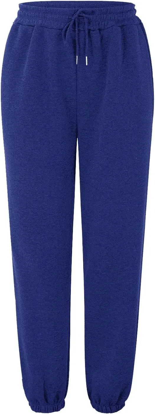 Womens High Waisted Baggy Sweatpants Workout Cinch Bottom High Waist Jogger Pants Y2k Trendy Pockets Lounge Trousers