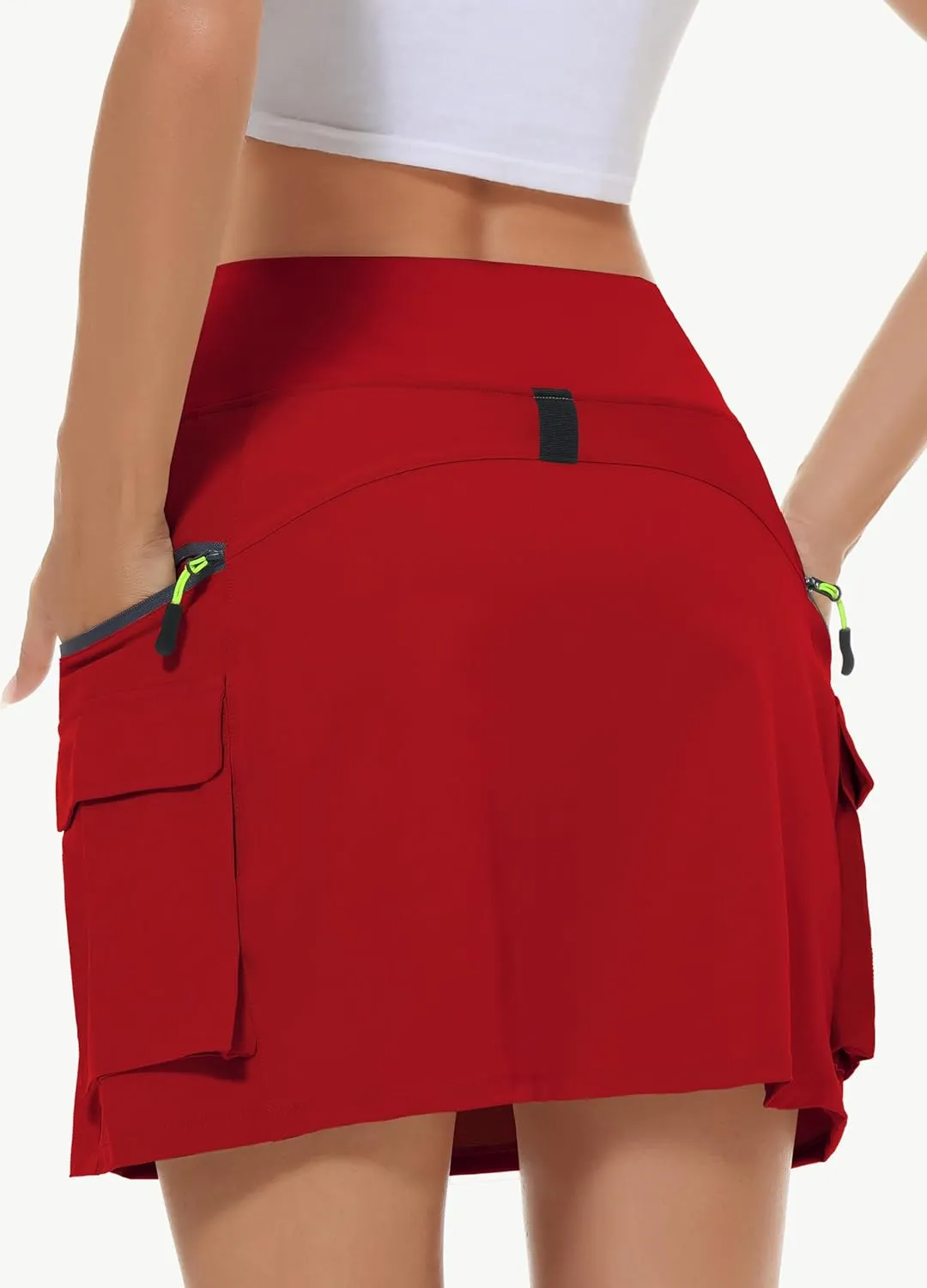 Women's Hiking Cargo Skort Skirt High Waisted Golf Dressy Casual with Zipper Pockets Workout Sport Quick Dry Skirts