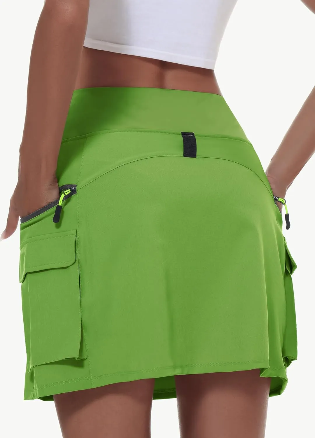 Women's Hiking Cargo Skort Skirt High Waisted Golf Dressy Casual with Zipper Pockets Workout Sport Quick Dry Skirts