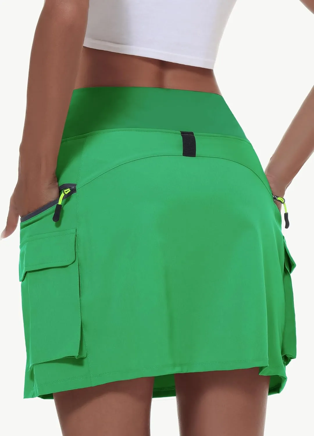 Women's Hiking Cargo Skort Skirt High Waisted Golf Dressy Casual with Zipper Pockets Workout Sport Quick Dry Skirts