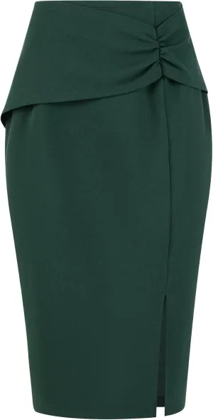Women's Office Skirt Below Knee Length Ruched Pencil Skirts