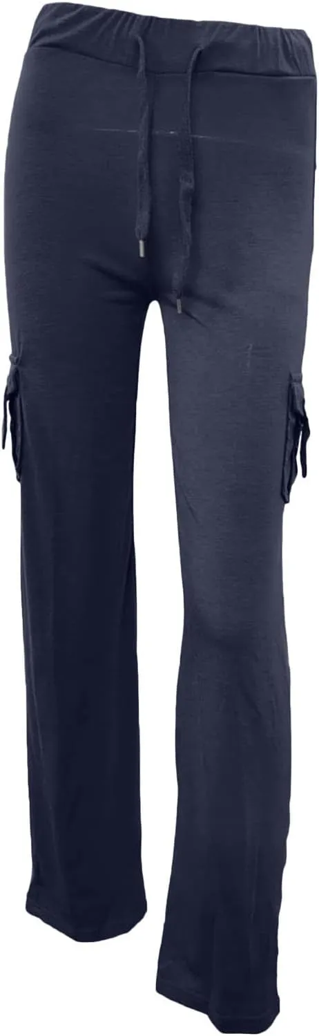 Womens Plus Size Cargo Yoga Pants Dressy Casual Loose Comfy Wide Leg Lounge Trousers High Waist Bootcut Yoga Leggings