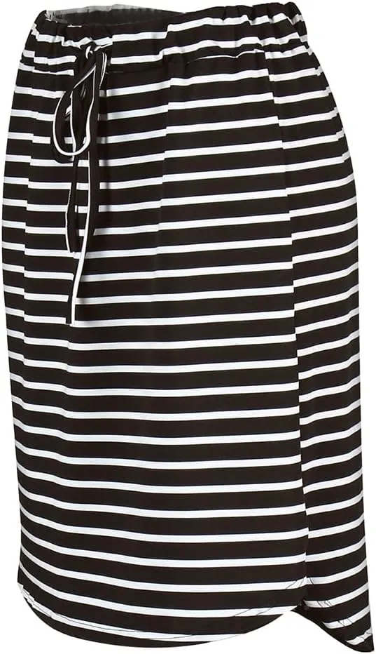 Womens Skirts Knee Length Pencil Skirts Elastic Midi Bodycon Solid Drawstring Daily Dresses