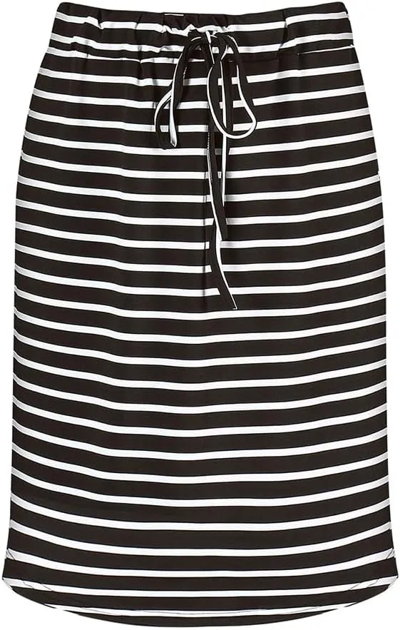 Womens Skirts Knee Length Pencil Skirts Elastic Midi Bodycon Solid Drawstring Daily Dresses