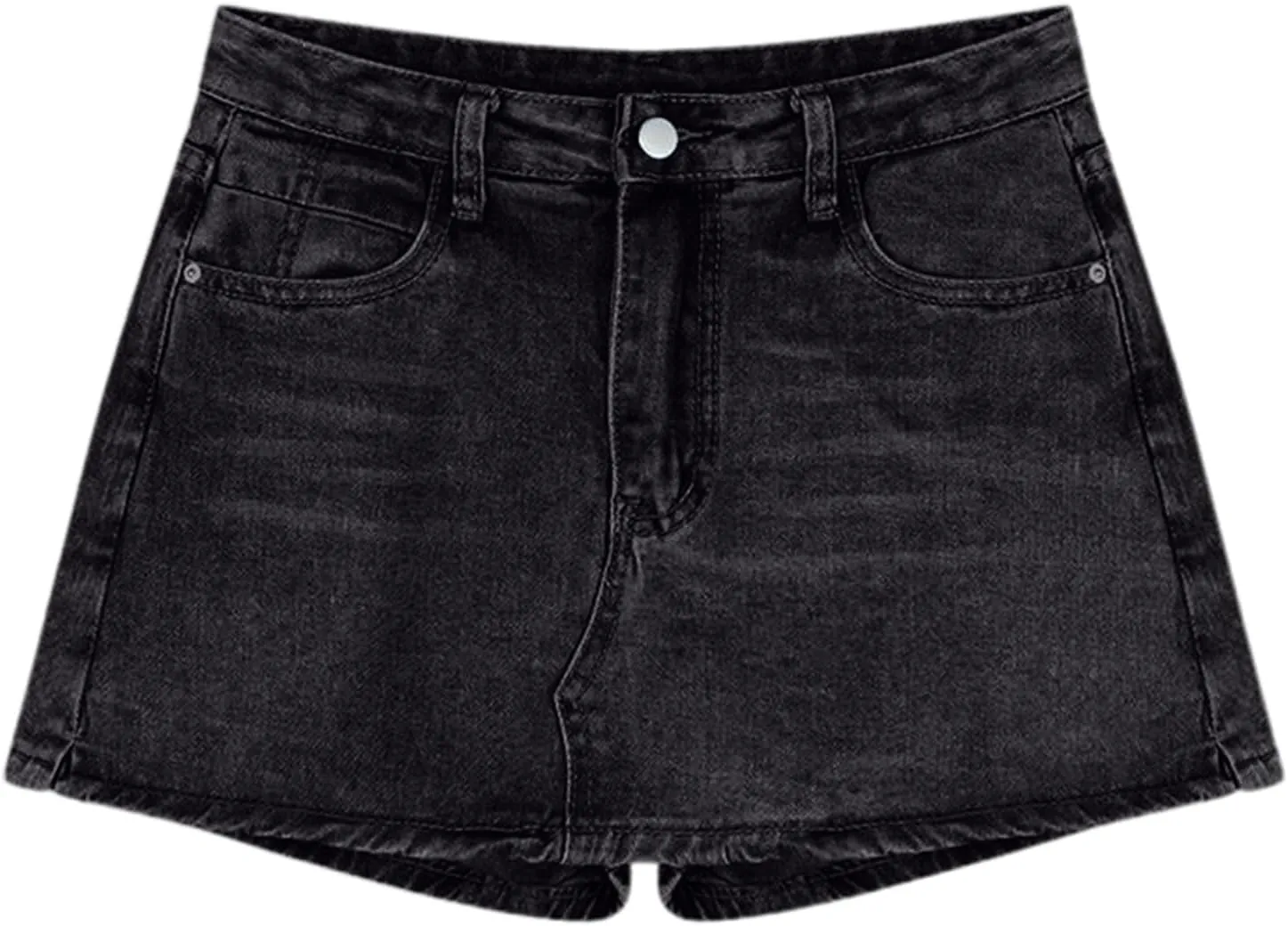Women's Solid Denim High Waisted Hip Miniskirt Culottes Knit Skirt Set for Girls