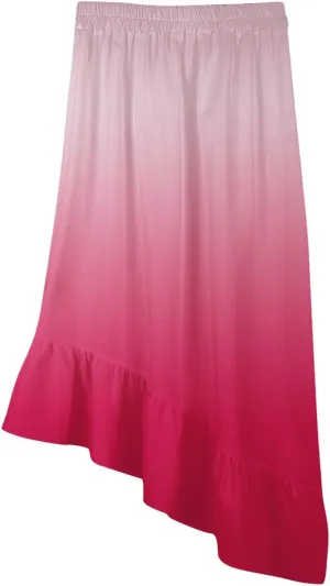 Womens Summer Midi Skirts Elastic Waist Casual Dress for Women A-Line Floral Skirts Elegant Comfy Dress