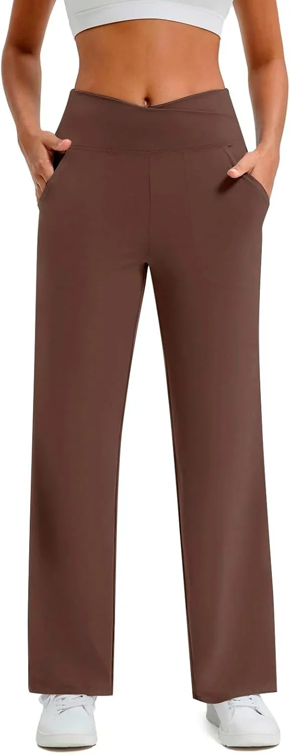 Womens Summer Yoga Pants Elastic High Waist Loose Fit Lightweight Quick Dry Casual Jogging Fitness Running Trouser