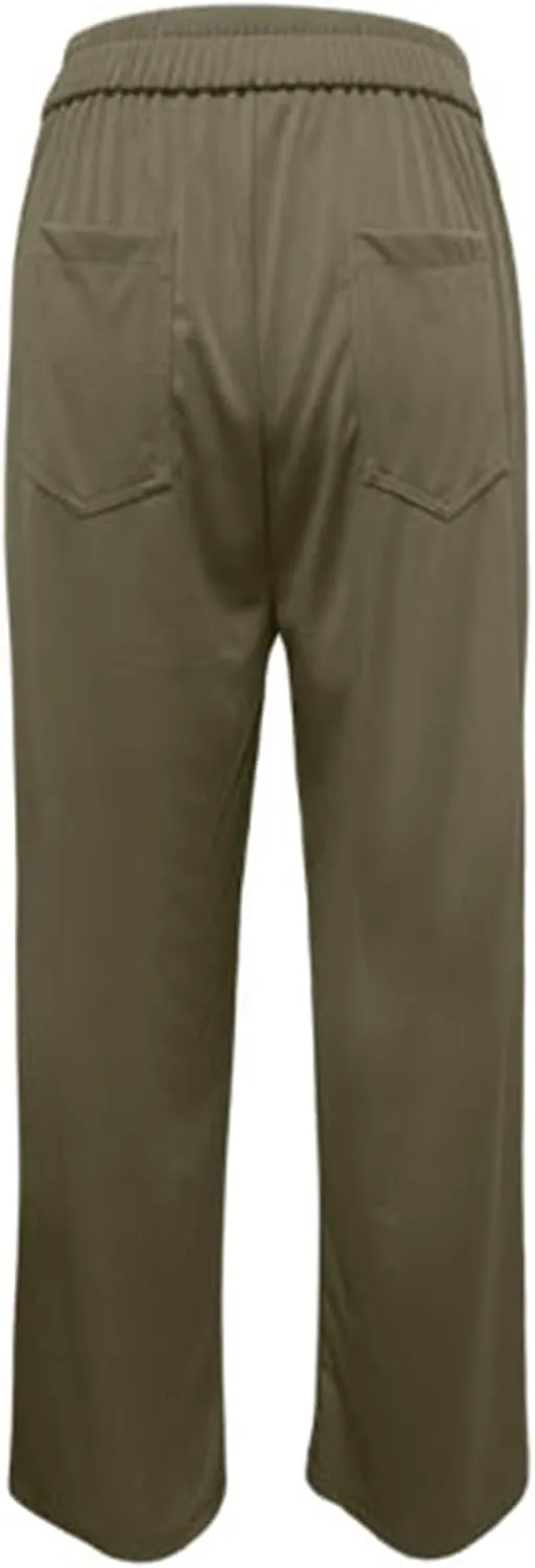 Womens Wide Leg Dress Pants Casual Dressy High Waist Work Pants Trendy Office Business Trousers with Pockets