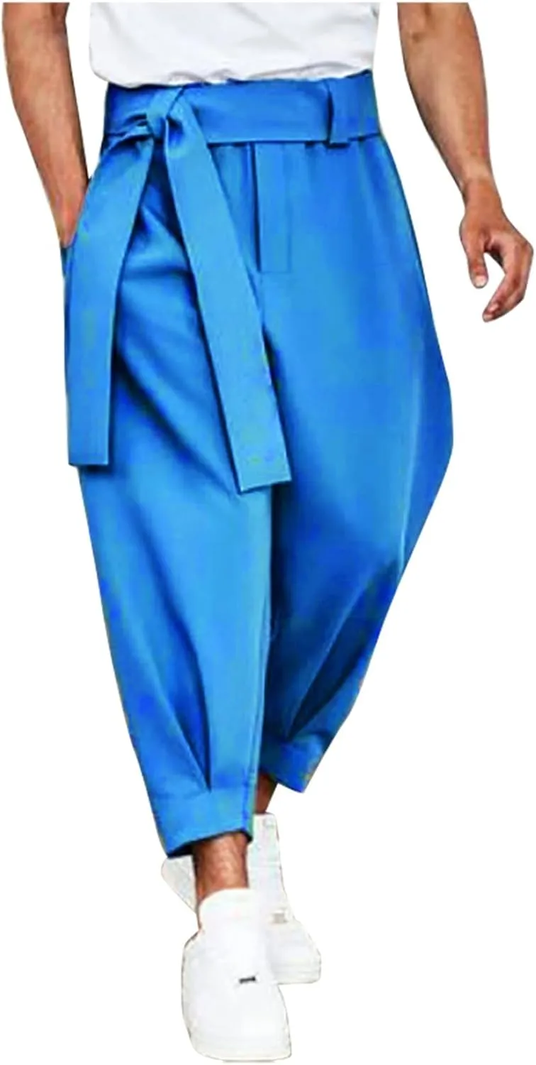 Ymosrh Men's Pants Cropped Slim Fit Dress Pants Tapered Ankle Casual Dress Pants Suit Men's, S-3XL