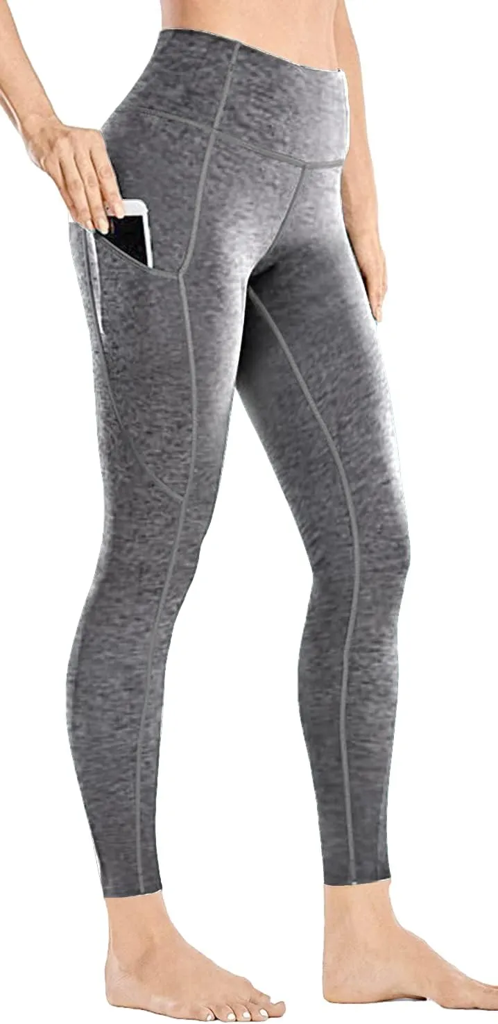 Yoga Pants with Pockets for Women - Leggings with Pockets High Waisted Tummy Control Non See-Through Workout Pants